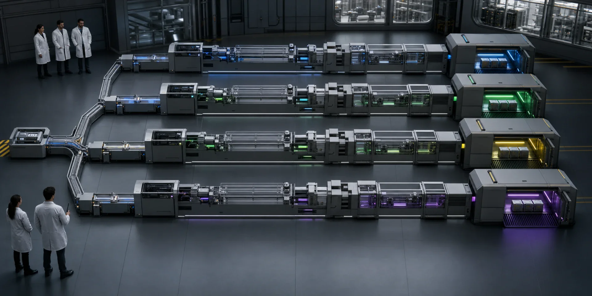 Four controlled cloud delivery routes progressing through distinct validation paths