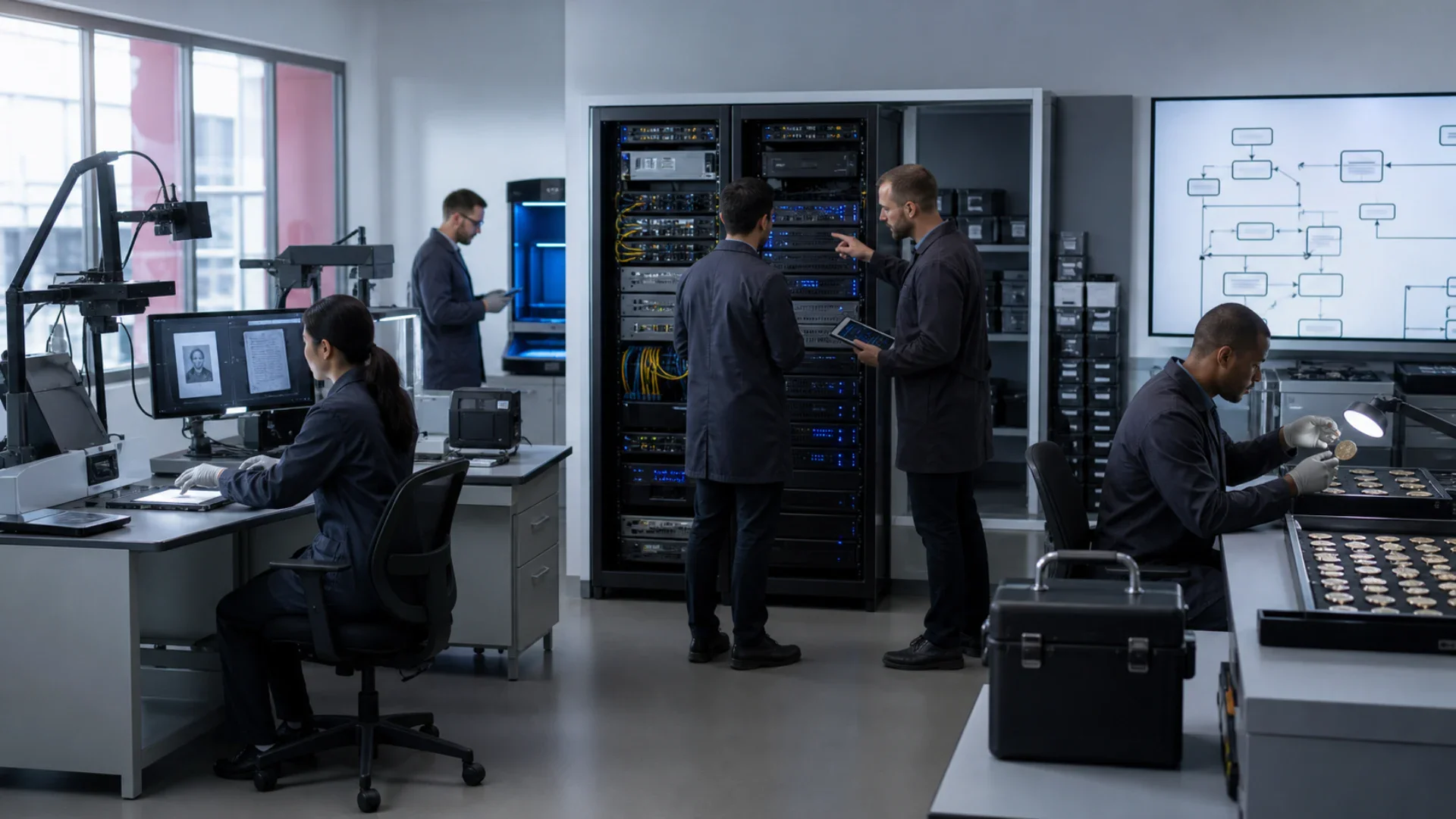 Financial systems engineers validating event integrity across protected processing and evidence systems