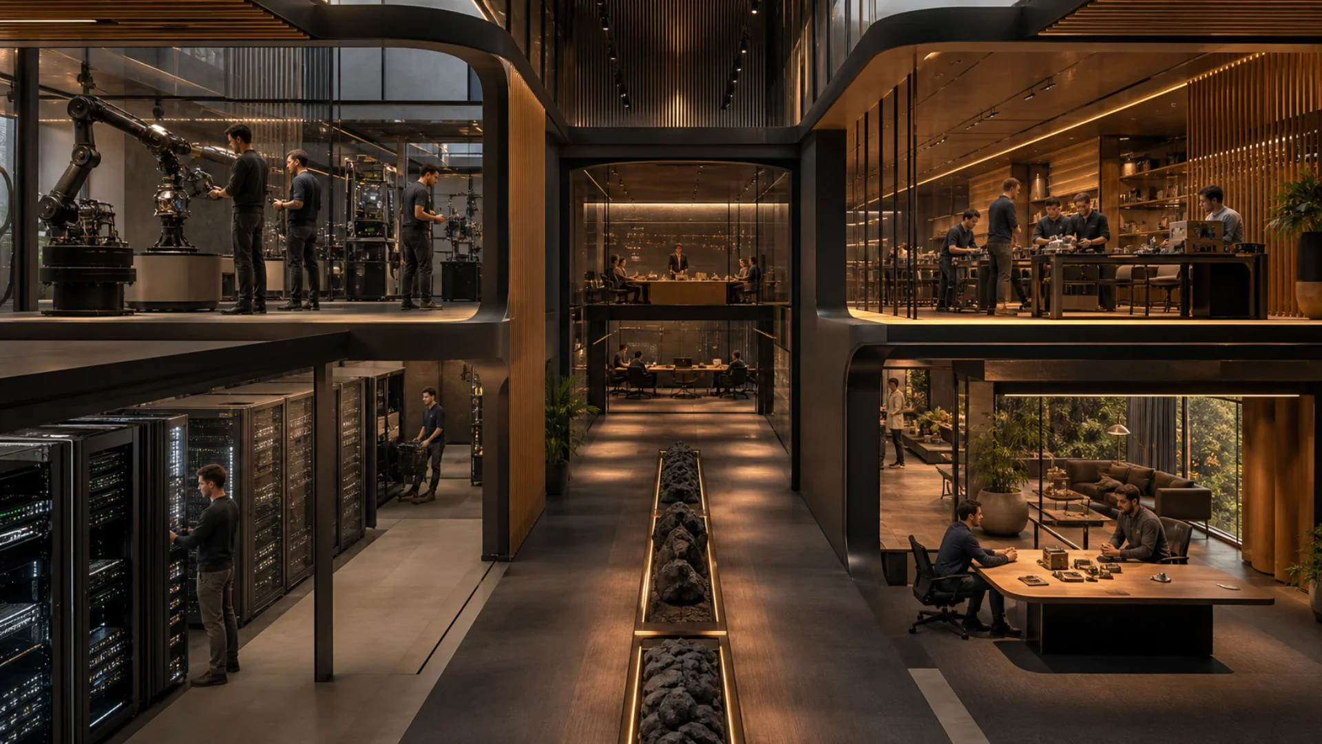 Five specialized engineering environments connected through one technology foundry