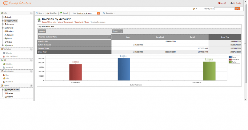 Sales Managment: Invoice Reports CRM