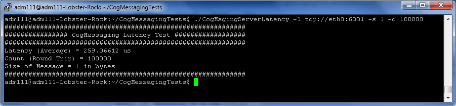 Cog Messaging 256 mbps per sec thoroughput million messages per sec