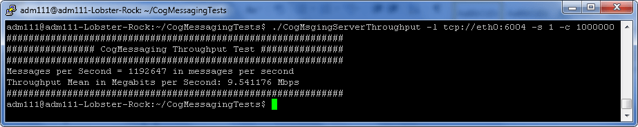 Cog Messaging Extreme thoroughput million messages per sec