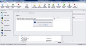 Azure Cloud Deployment Properties : Cloud Manage Certificates(Delete Certificate)
